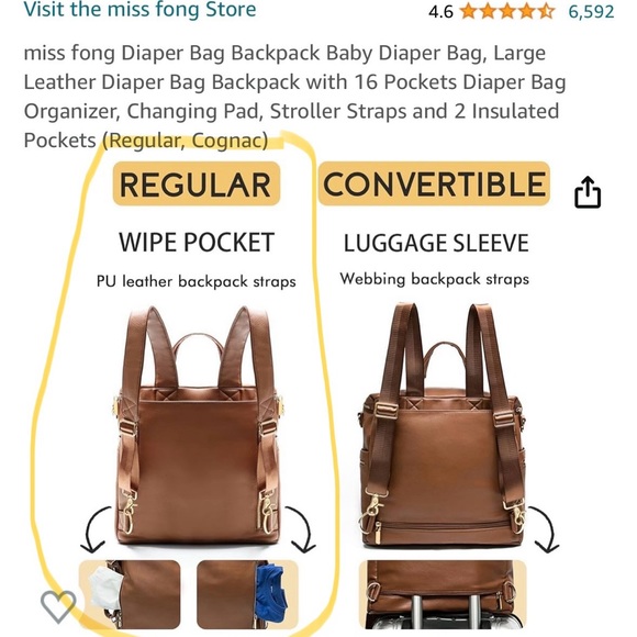 Miss fong bucket diaper bag in cognac - Picture 5 of 5